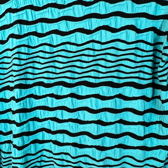 Tianello by Steve Barraza Stripe Knit Jersey Jacquard Ballet Tee Acapulco XL NEW - Picture 7 of 8